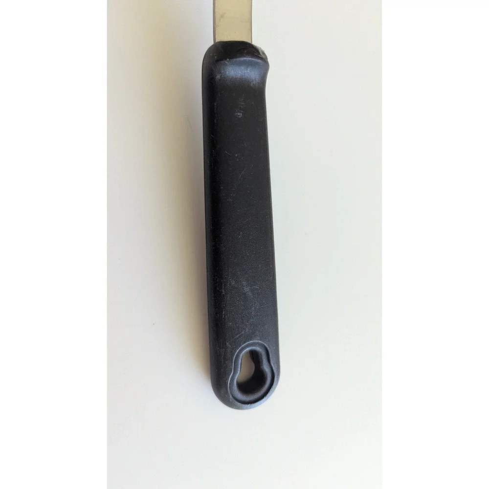 Vintage Black Slotted Nylon Turner Spatula Stainless Steel Neck Plastic Handle
